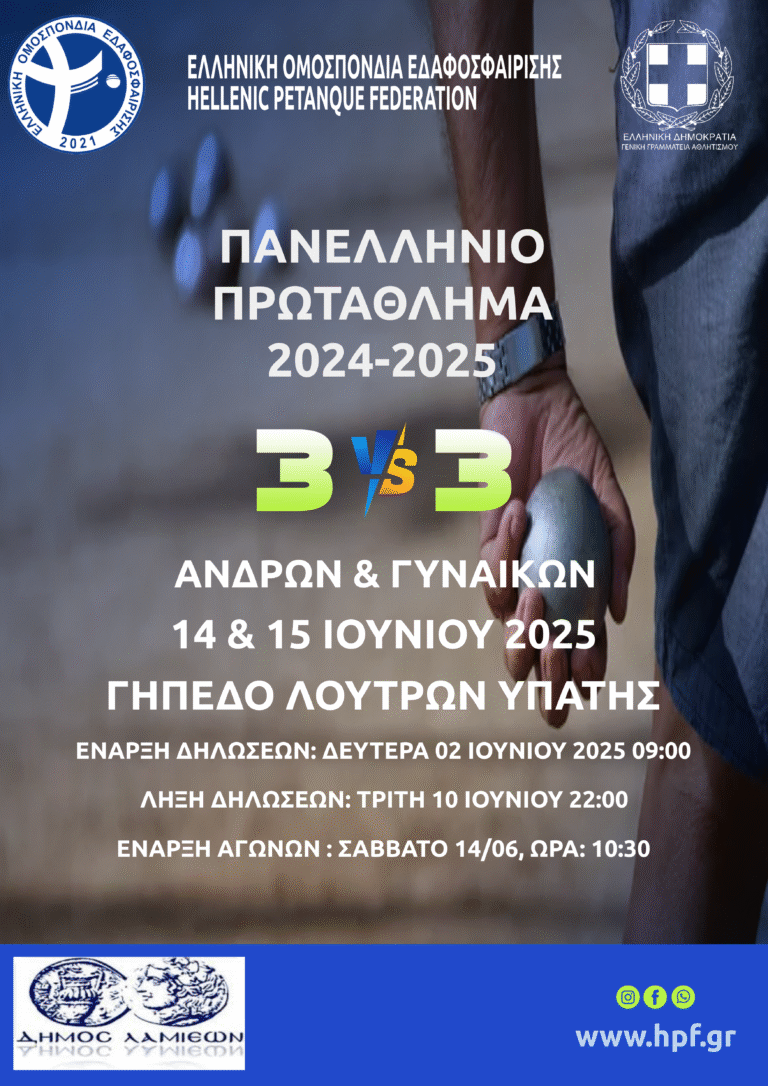 Πανελλήνιο Πρωτάθλημα 3vs3 (ΑΝΔΡΩΝ & ΓΥΝΑΙΚΩΝ) — [ΠΡΟΚΗΡΥΞΗ]